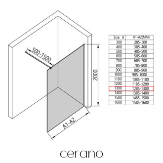 CERANO Sprchová zástěna Walk-in Onyx L/P  zlatá kartáčovaná, rýhované sklo 130x200