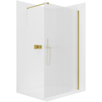 CERANO Sprchová zástěna Walk-in Onyx L/P  zlatá kartáčovaná, rýhované sklo 50x200