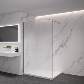 CERANO Sprchová zástěna Walk-in Onyx L/P  zlatá kartáčovaná, rýhované sklo 50x200