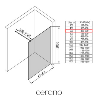 CERANO Sprchová zástěna Walk-in Onyx L/P  zlatá kartáčovaná, rýhované sklo 50x200