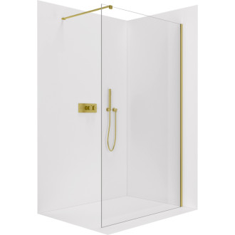 CERANO Sprchová zástěna Walk-in Onyx L/P  zlatá kartáčovaná, transparent sklo 90x200