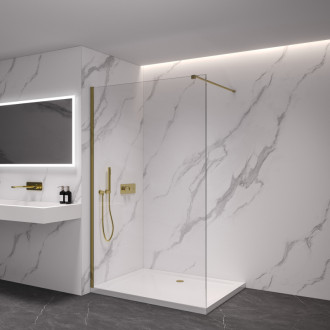 CERANO Sprchová zástěna Walk-in Onyx L/P  zlatá kartáčovaná, transparent sklo 90x200
