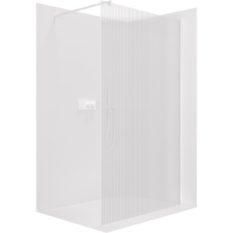 CERANO Sprchová zástěna Walk-in Onyx L/P kulatá  bílá matná, rýhované sklo 150x200