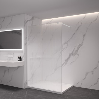 CERANO Sprchová zástěna Walk-in Onyx L/P kulatá  bílá matná, rýhované sklo 150x200