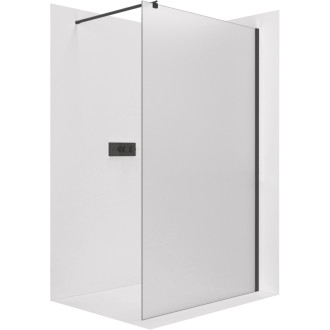 CERANO Sprchová zástěna Walk-in Onyx L/P kulatá  černá mat, mléčné sklo 120x200