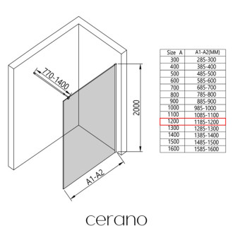 CERANO Sprchová zástěna Walk-in Onyx L/P kulatá  černá mat, mléčné sklo 120x200