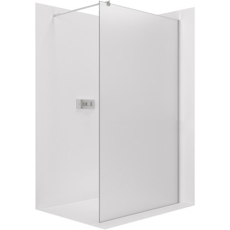 CERANO Sprchová zástěna Walk-in Onyx L/P kulatá  chrom, mléčné sklo 140x200
