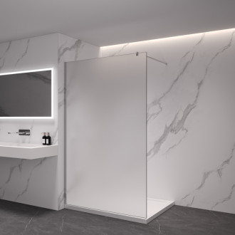 CERANO Sprchová zástěna Walk-in Onyx L/P kulatá  chrom, mléčné sklo 140x200