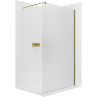 CERANO Sprchová zástěna Walk-in Onyx L/P kulatá  zlatá kartáčovaná, mléčné sklo 60x200
