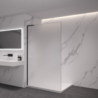 CERANO Sprchová zástěna Walk-in Onyx L/P L-levá  černá mat, mléčné sklo 80x200