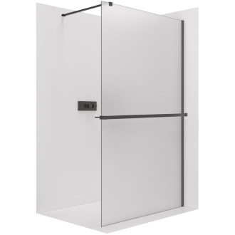 CERANO Sprchová zástěna Walk-in Onyx L/P +držák  černá mat, mléčné sklo 120x200