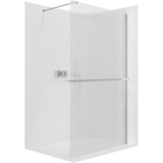 CERANO Sprchová zástěna Walk-in Onyx L/P +držák  chrom, rýhované sklo 140x200