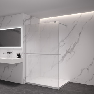 CERANO Sprchová zástěna Walk-in Onyx L/P +držák  chrom, rýhované sklo 160x200