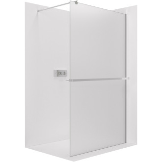 CERANO Sprchová zástěna Walk-in Onyx L/P +držák kulatá  chrom, mléčné sklo 120x200