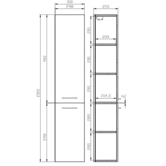 Cersanit LARA S926-008-DSM Stĺpik 150x30, orech