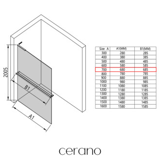 CERANO Sprchová zástěna Walk-in Onyx L/P +držák L-levá  chrom, mléčné sklo 70x200