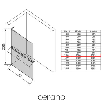 CERANO Sprchová zástěna Walk-in Onyx L/P +držák L-pravá  chrom, mléčné sklo 110x200
