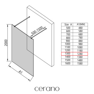 CERANO Sprchová zástěna Walk-in Onyx Duo L/P 8mm zlatá kartáč/industriální sklo 130x200