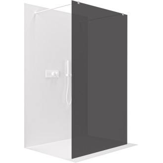 CERANO Sprchová zástěna Walk-in Onyx Duo L/P  bílá matná, grafitové sklo 90x200