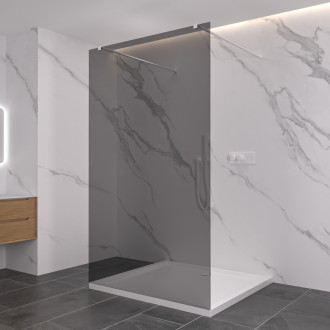 CERANO Sprchová zástěna Walk-in Onyx Duo L/P  bílá matná, grafitové sklo 90x200