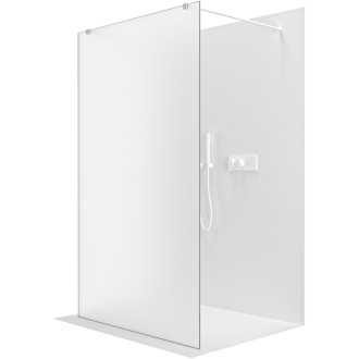 CERANO Sprchová zástěna Walk-in Onyx Duo L/P  bílá matná, mléčné sklo 120x200