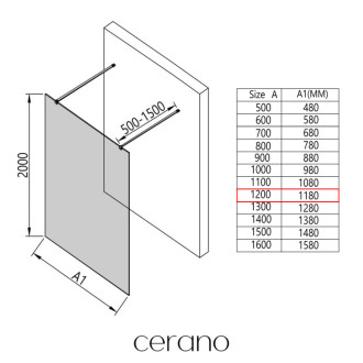 CERANO Sprchová zástěna Walk-in Onyx Duo L/P  bílá matná, mléčné sklo 120x200
