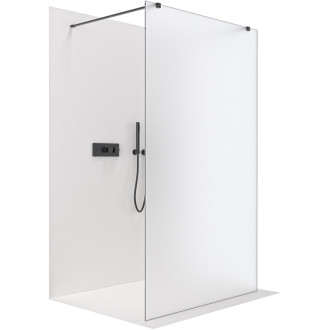 CERANO Sprchová zástěna Walk-in Onyx Duo L/P  černá mat, mléčné sklo 80x200