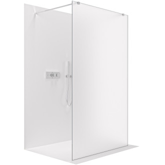 CERANO Sprchová zástěna Walk-in Onyx Duo L/P  chrom, mléčné sklo 140x200