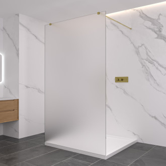 CERANO Sprchová zástěna Walk-in Onyx Duo L/P  zlatá kartáčovaná, mléčné sklo 120x200