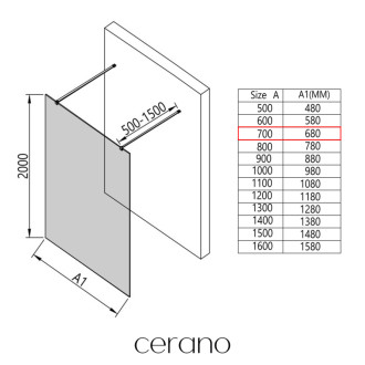 CERANO Sprchová zástěna Walk-in Onyx Duo L/P  zlatá kartáčovaná, rýhované sklo 70x200