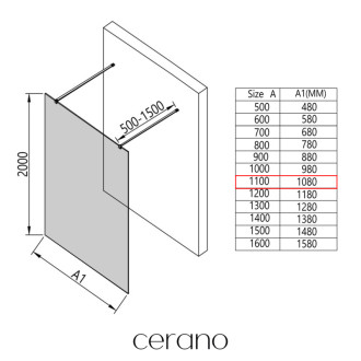 CERANO Sprchová zástěna Walk-in Onyx Duo L/P  zlatá kartáčovaná, transparent sklo 110x200