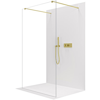 CERANO Sprchová zástěna Walk-in Onyx Duo L/P  zlatá kartáčovaná, transparent sklo 150x200
