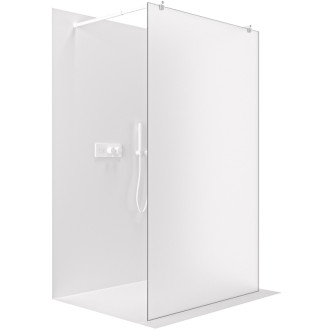 CERANO Sprchová zástěna Walk-in Onyx Duo L/P kulatá  bílá matná, mléčné sklo 50x200