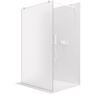 CERANO Sprchová zástěna Walk-in Onyx Duo L/P kulatá  bílá matná, mléčné sklo 50x200