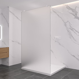 CERANO Sprchová zástěna Walk-in Onyx Duo L/P kulatá  bílá matná, mléčné sklo 50x200