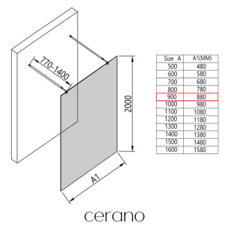 CERANO Sprchová zástěna Walk-in Onyx Duo L/P kulatá  černá mat, mléčné sklo 90x200