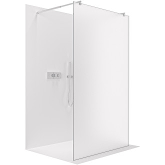 CERANO Sprchová zástěna Walk-in Onyx Duo L/P kulatá  chrom, mléčné sklo 140x200