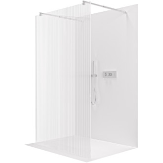 CERANO Sprchová zástěna Walk-in Onyx Duo L/P kulatá  chrom, rýhované sklo 120x200
