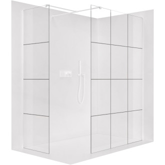 CERANO Sprchová zástěna Walk-in Onyx T L/P  černá mat, grafitové sklo 140x140
