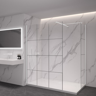 CERANO Sprchová zástěna Walk-in Onyx T L/P  černá mat, grafitové sklo 140x140