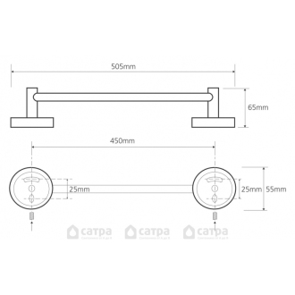 BEMETA OMEGA: Držiak uterákov economy 450 mm 104104022