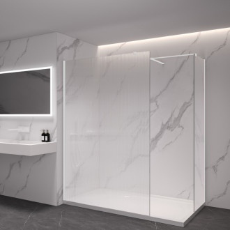 CERANO Sprchová zástěna Walk-in Onyx T L/P  chrom, rýhované sklo 120x50