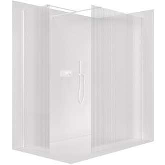 CERANO Sprchová zástěna Walk-in Onyx T L/P  chrom, rýhované sklo 130x60