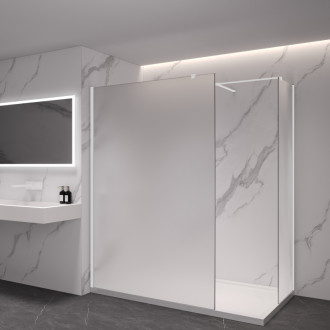 CERANO Sprchová zástěna Walk-in Onyx T L/P  chrom, rýhované sklo 150x110