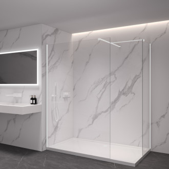 CERANO Sprchová zástěna Walk-in Onyx T L/P  chrom, transparent sklo- 130x130