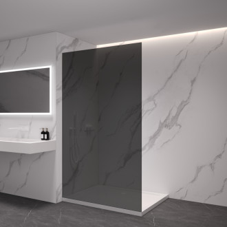 CERANO Sprchová zástěna Walk-in Crystal L/P bílá matná, grafitové sklo 90x200