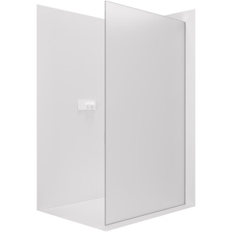 CERANO Sprchová zástěna Walk-in Crystal L/P bílá matná, mléčné sklo 110x200