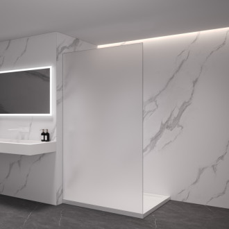 CERANO Sprchová zástěna Walk-in Crystal L/P bílá matná, mléčné sklo 110x200