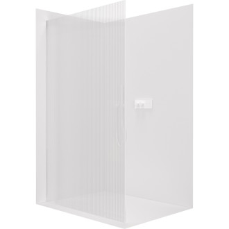 CERANO Sprchová zástěna Walk-in Crystal L/P bílá matná, rýhované sklo 120x200