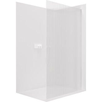 CERANO Sprchová zástěna Walk-in Crystal L/P bílá matná, rýhované sklo 120x200